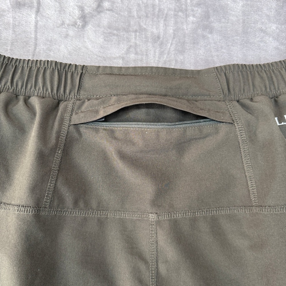 LL Bean Athletic Shorts Men Large Olive Green Performance Running Training OJDG5 - Picture 7 of 9